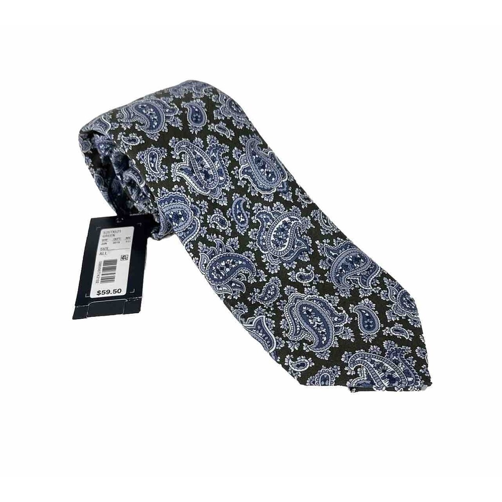 Daniel Cremieux Men's Blue Green Paisley 100% Silk Neck Tie Made In Italy NWT